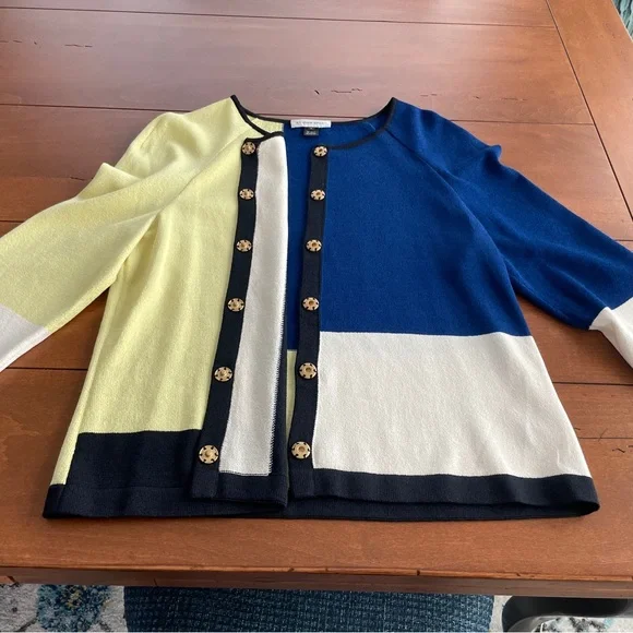 Vintage St John Sport Colorblock Sweater/Jacket Size M - Picture 9 of 9